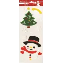 ADESIVI MAXI GEL DECO NATALE PUPAZZO DI NEVE E ABETE