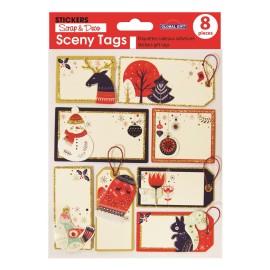 ADESIVI SCENY TAG NATALE DECO GLITTER