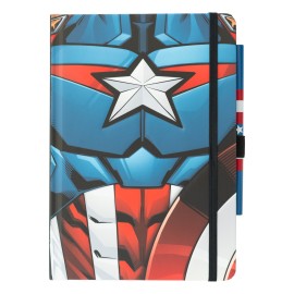 QUADERNO PREMIUM A5 CON PENNA MARVEL CAPITAN AMERICA - UNIFORME