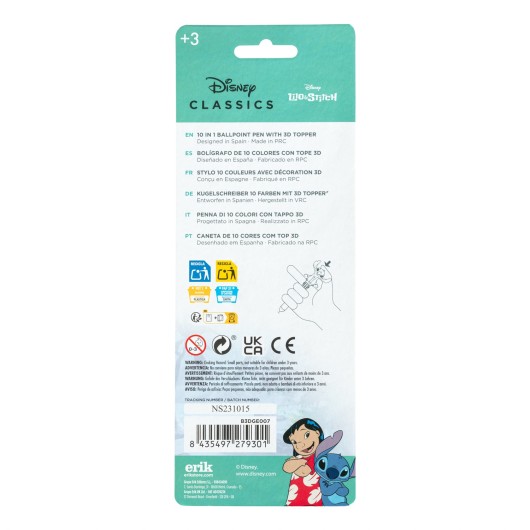 PENNA 3D 10 COLORI DISNEY STITCH