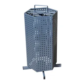 EXPOSITOR MERCHANDISING SOBREMESA 6 CARAS GIRATORIO GRIS SIN MERCANCIA