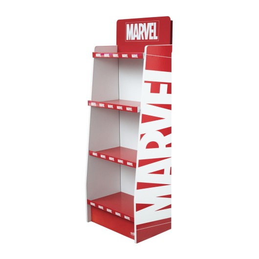 ESPOSITORE 1/4 PALLET CARTONE 4 RIPIANI MARVEL LOGO (SENZA MERCE)