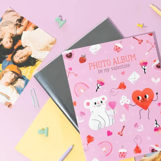 ALBUM FOTO SOFT 96 TASCHE 13X20CM BE MY VALENTINE