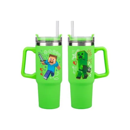 BICCHIERE CON CANNUCCIA MINECRAT VERDE