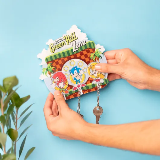 COLGADOR DE LLAVES CON LLAVERO SONIC