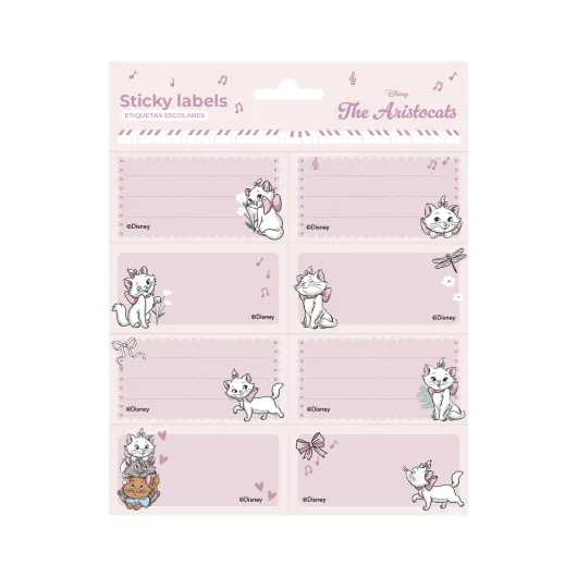 ETICHETTE ADESIVE DISNEY GLI ARISTOGATTI MINOU
