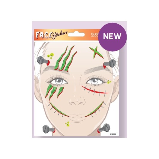 MASCARA DE PEGATINAS HALLOWEEN FRANKENSTEIN