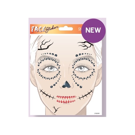 MASCARA DE PEGATINAS HALLOWEEN CATRINA