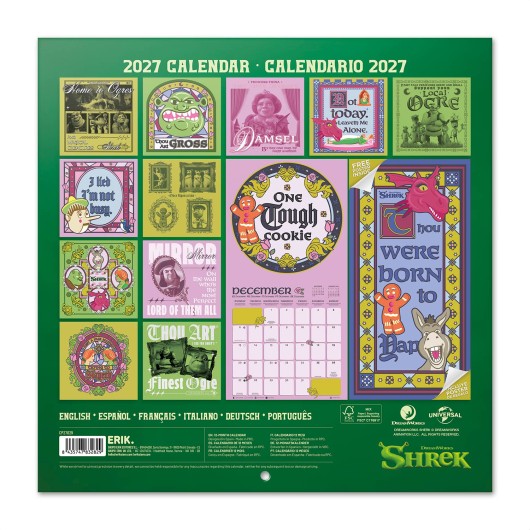 CALENDARIO 2027 30X30 SHREK