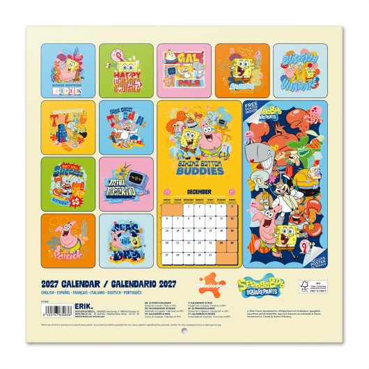 CALENDARIO 2027 30X30 SPONGEBOB