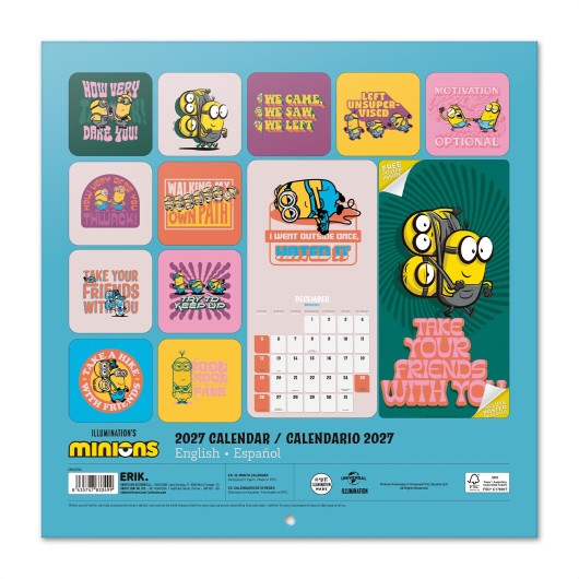 CALENDAR 2027 30X30 MINIONS USA