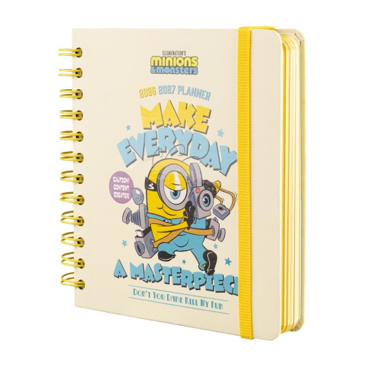 DIARIO SCOLASTICO GIORNALIERO 2026/2027 TAGLIA M 11 MESI MINIONS