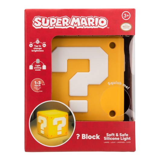 LAMPADA SQUISHY RICARICABILE IN SILICONE BLOCCO INTERROGATIVO MARIO
