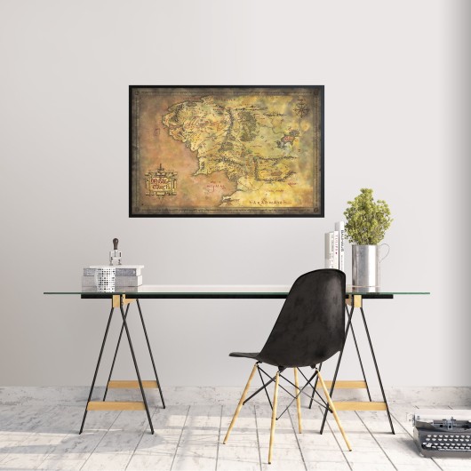 POSTER IL SIGNORE DEGLI ANELLI MAPPA DELLA TERRA DI MEZZO