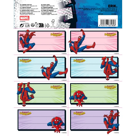 ETICHETTE ADESIVE MARVEL SPIDERMAN