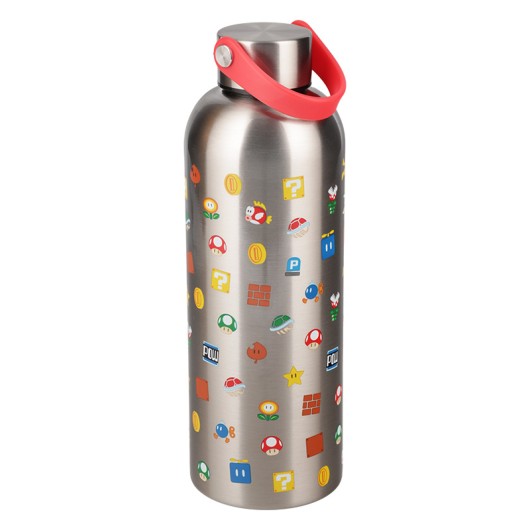 BOTTIGLIA D’ACQUA IN ALLUMINIO CON MANICO SUPER MARIO