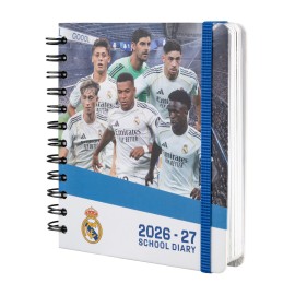 DIARIO SCOLASTICO GIORNALIERO 2026/2027 TAGLIA M 11 MESI REALMADRID