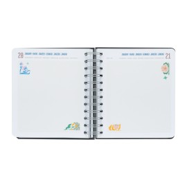 DIARIO SCOLASTICO GIORNALIERO 2026/2027 TAGLIA M 11 MESI FLORAL CUBES 2