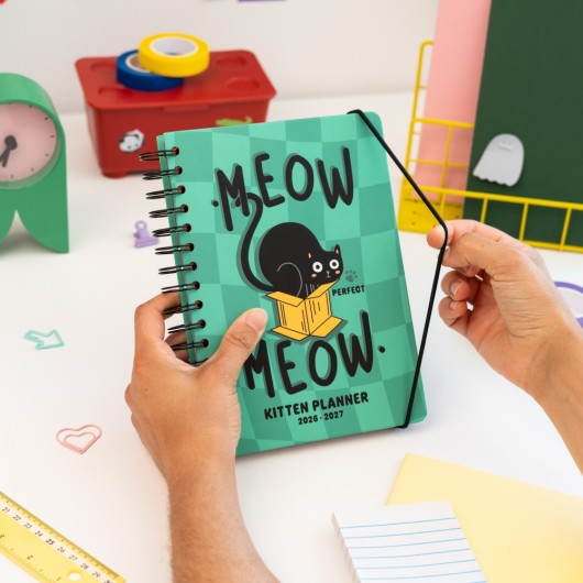 DIARIO SCOLASTICO SETTIMANALE 2026/2027 FORMATO A5 12 MESI MEOW MEOW