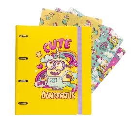 CARTELLINA A 4 ANELLI IN POLIPROPILENE MINIONS