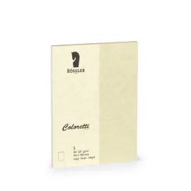 TARJETA A6 DOBLE COLORETTI 5 UNIDADES PERGAMINO CREMA