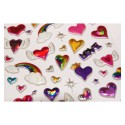 PEGATINAS TWEENY FOAMY CORAZONES Y ARCOIRIS BRILLO