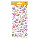 PEGATINAS TWEENY FOAMY CORAZONES Y ARCOIRIS BRILLO