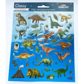 PEGATINAS CLASSY DINOSAURIOS BRILLO EN LA OSCURIDAD