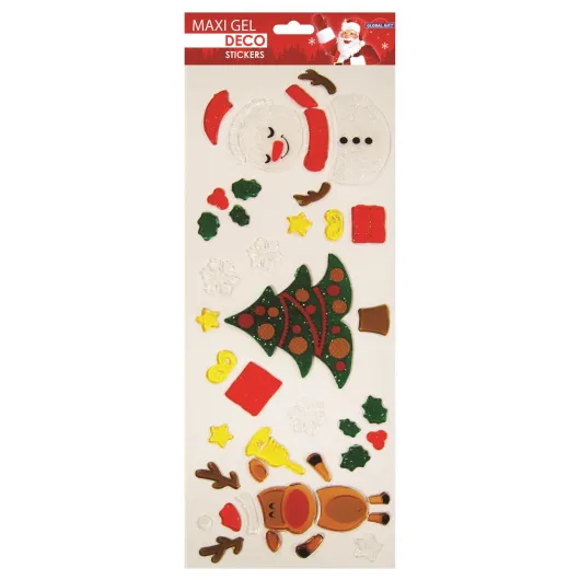 AUTOCOLANTES DE GEL MAXI DECO NATAL RENA E PAI NATAL
