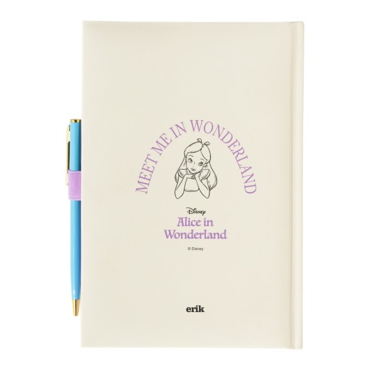 CADERNO PREMIUM A5 COM ESFEROGRÁFICA DISNEY ALICIA NO PAIS DAS MARAVILHAS