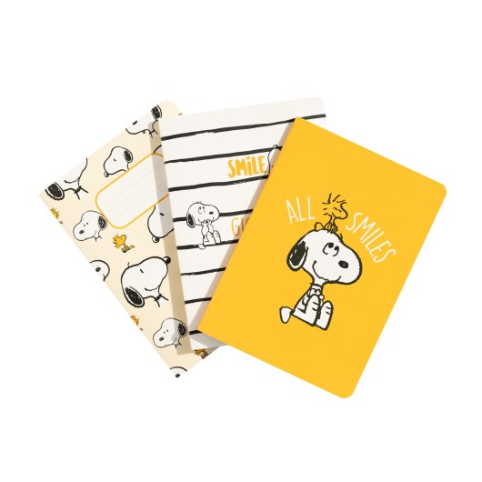 PACK 3 CADERNOS A6 SNOOPY LAZY DAYS