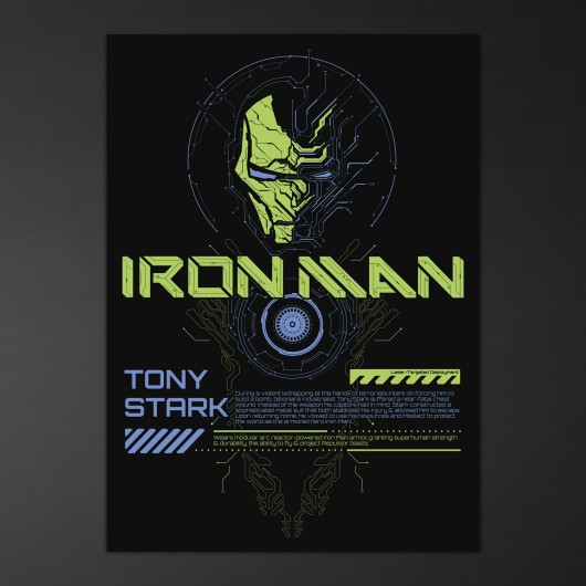 POSTER LUMINISCENTE MARVEL IRON MAN
