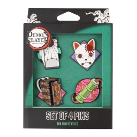 CONJUNTO DE 4 PINS DEMON SLAYER 2