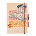 CADERNO PREMIUM A5 COM ESFEROGRÁFICA HARRY POTTER PLATAFORMA 9 3/4