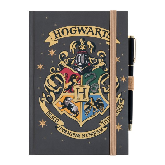 CADERNO PREMIUM A5 COM ESFEROGRÁFICA HARRY POTTER HOGWARTS