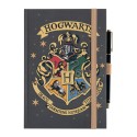 CADERNO PREMIUM A5 COM ESFEROGRÁFICA HARRY POTTER HOGWARTS