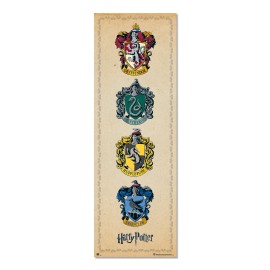 POSTER PORTA HARRY POTTER HOUSE CRESTS