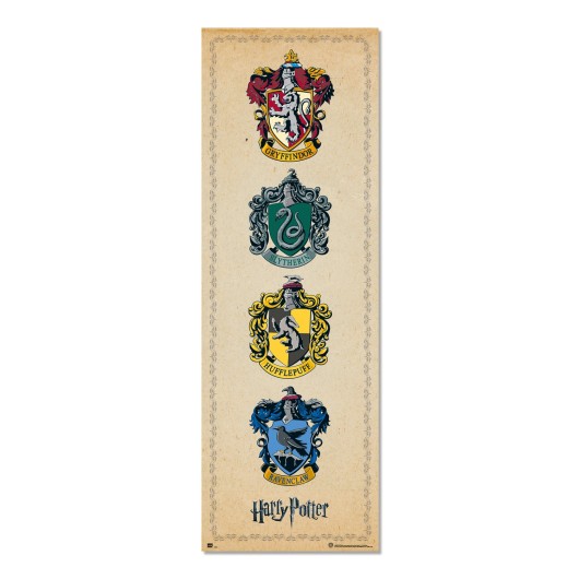 POSTER PORTA HARRY POTTER HOUSE CRESTS