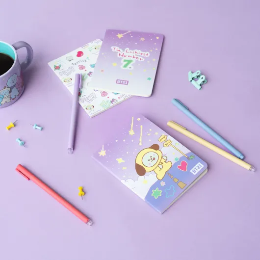 PACK 3 CADERNOS A6 BT21 THE JOURNEY CHIMMY