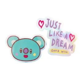 PACK 2 AUTOCOLANTES DE VINIL BT21 THE JOURNEY KOYA