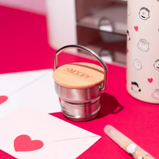 GARRAFA METALICA COM PEGA SNOOPY LOVE SEASON