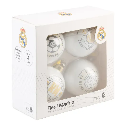SET DE 4 BOLAS DE NATAL REAL MADRID