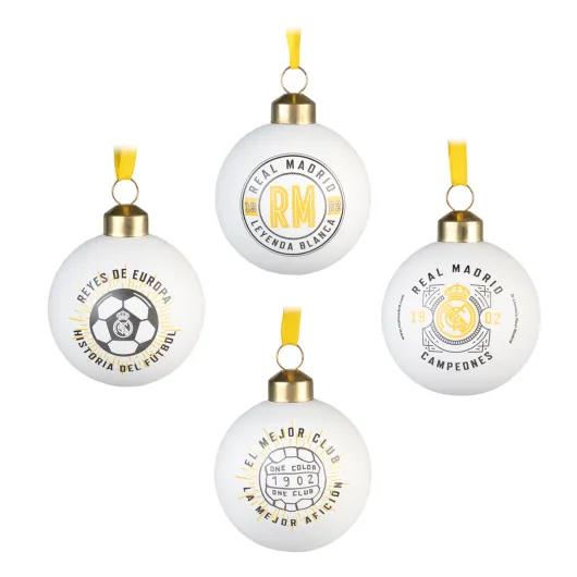 SET DE 4 BOLAS DE NATAL REAL MADRID