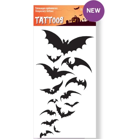 TATUAGENS TEMPORÁRIAS HALLOWEEN MORCEGOS