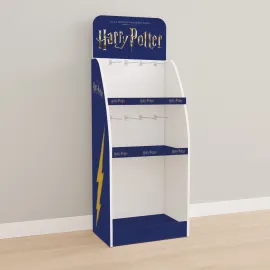 EXPOSITOR 1/4 PALET CARTON 3 BALDAS + 8 GANCHOS HARRY POTTER SIN MERCANCIA