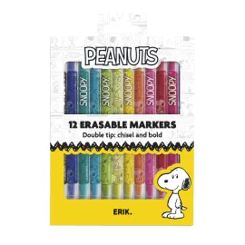 CONJUNTO DE 12 MARCADORES APAGÁVEIS SNOOPY 2