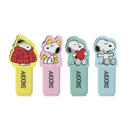 CONJUNTO DE 4 MARCADORES FLUORESCENTES COM TOPO SNOOPY
