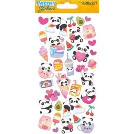 AUTOCOLANTES TWEENY FOAMY PANDAS DIVERTIDOS