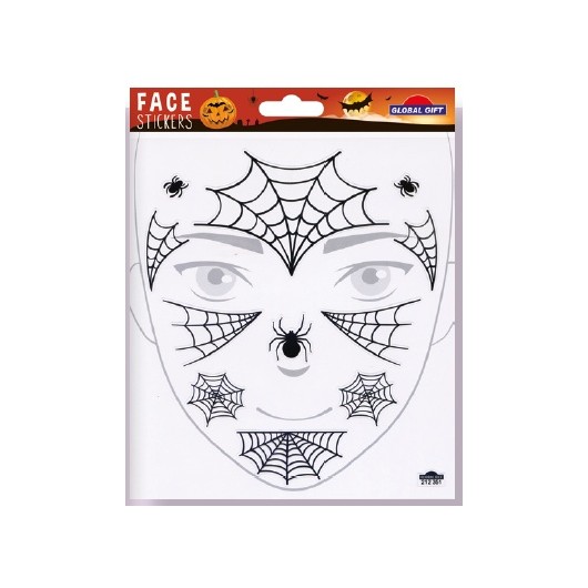 MASCARA DE AUTOCOLANTES HALLOWEEN TEIAS DE ARANHA