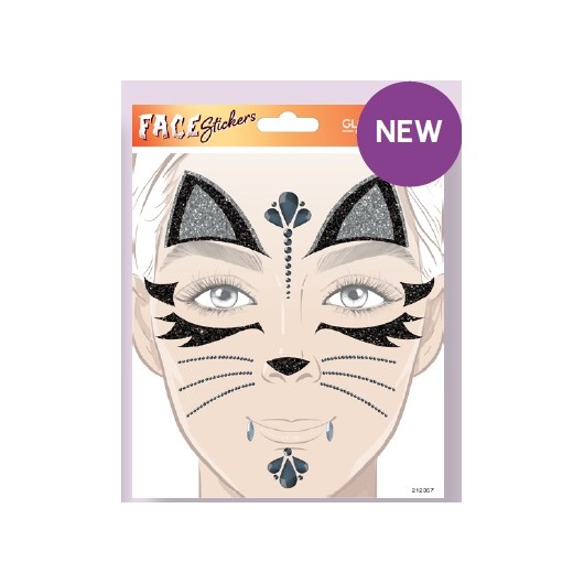 MASCARA DE AUTOCOLANTES HALLOWEEN GATO